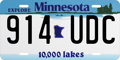 MN license plate 914UDC