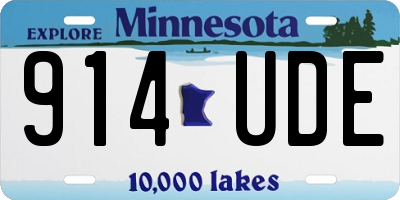 MN license plate 914UDE