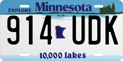 MN license plate 914UDK