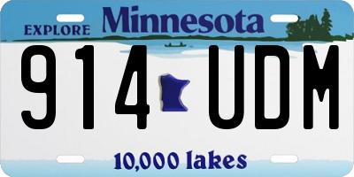 MN license plate 914UDM