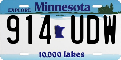 MN license plate 914UDW