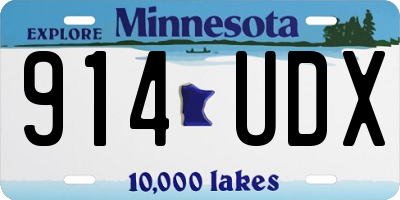 MN license plate 914UDX