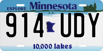 MN license plate 914UDY