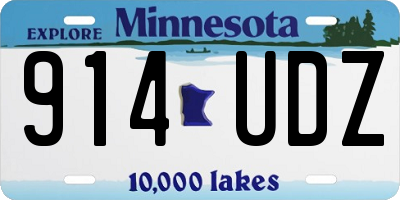 MN license plate 914UDZ