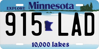 MN license plate 915LAD
