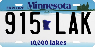 MN license plate 915LAK