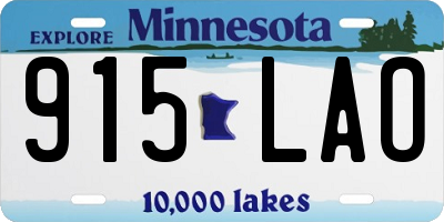 MN license plate 915LAO