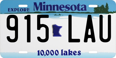 MN license plate 915LAU
