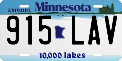 MN license plate 915LAV