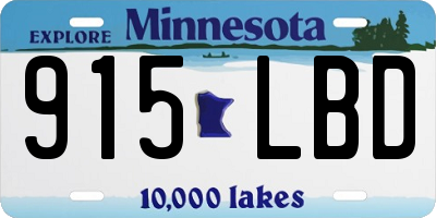 MN license plate 915LBD