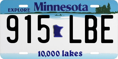 MN license plate 915LBE