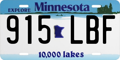 MN license plate 915LBF