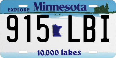 MN license plate 915LBI