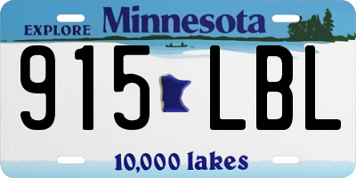 MN license plate 915LBL