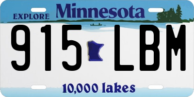 MN license plate 915LBM