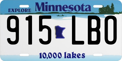 MN license plate 915LBO