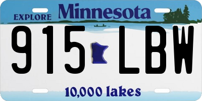 MN license plate 915LBW