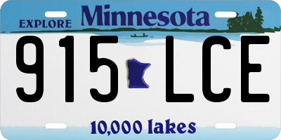 MN license plate 915LCE