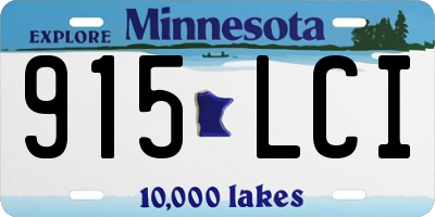 MN license plate 915LCI