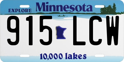 MN license plate 915LCW