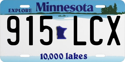 MN license plate 915LCX