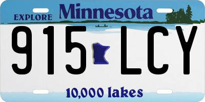 MN license plate 915LCY