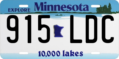 MN license plate 915LDC