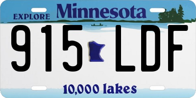 MN license plate 915LDF