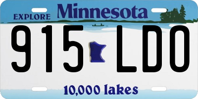 MN license plate 915LDO