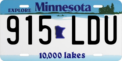 MN license plate 915LDU
