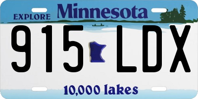 MN license plate 915LDX