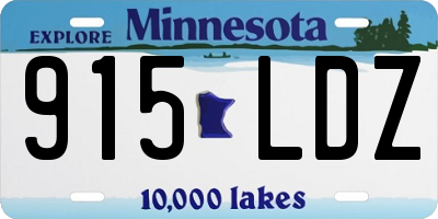 MN license plate 915LDZ
