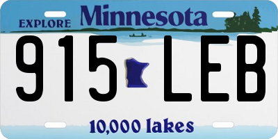 MN license plate 915LEB