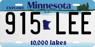 MN license plate 915LEE