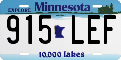 MN license plate 915LEF