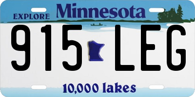MN license plate 915LEG