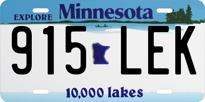 MN license plate 915LEK