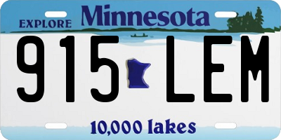 MN license plate 915LEM