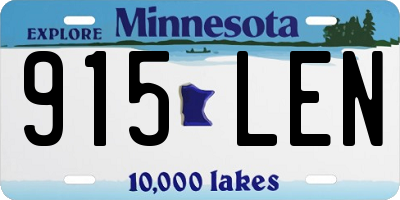 MN license plate 915LEN