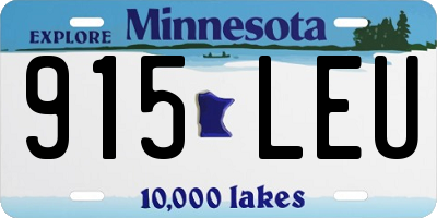 MN license plate 915LEU