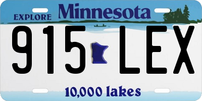 MN license plate 915LEX