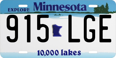 MN license plate 915LGE