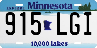 MN license plate 915LGI