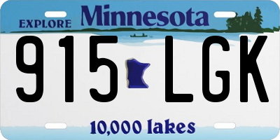 MN license plate 915LGK