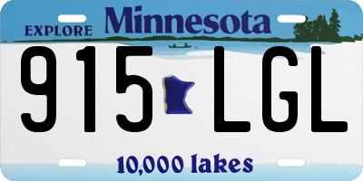 MN license plate 915LGL