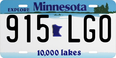 MN license plate 915LGO