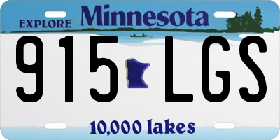 MN license plate 915LGS