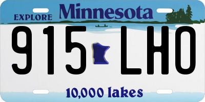 MN license plate 915LHO