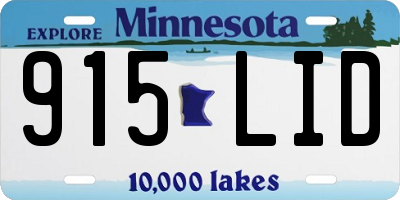 MN license plate 915LID