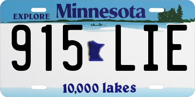 MN license plate 915LIE